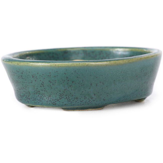 Vaso bonsai ovale verde di Seto - 95 x 75 x 25 mm