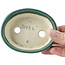 Pot à bonsaï ovale vert par Seto - 95 x 75 x 25 mm