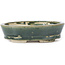 Pot à bonsaï ovale vert par Seto - 100 x 80 x 25 mm