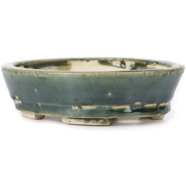 Ovale groene bonsaipot van Seto - 100 x 80 x 25 mm