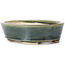 Oval green bonsai pot by Seto - 100 x 80 x 25 mm