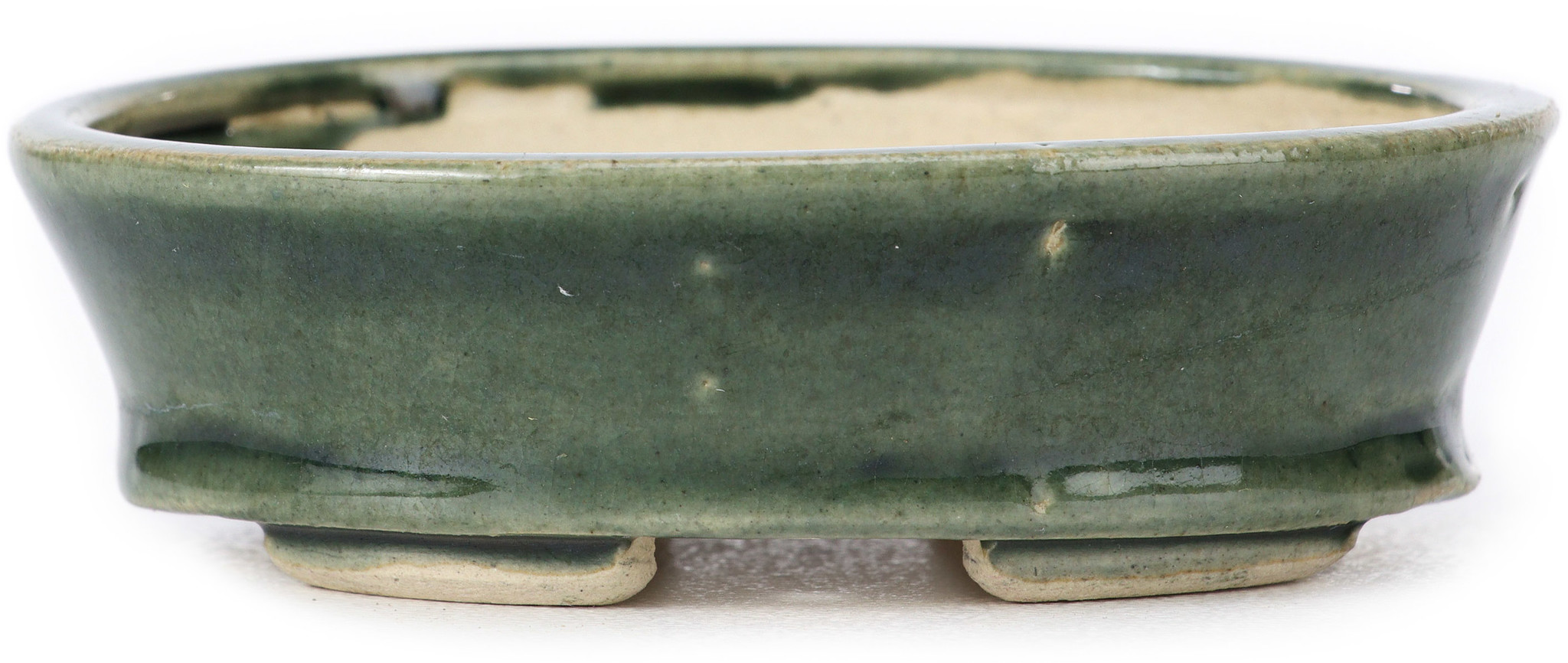 Pot à Bonsaï Japonais Mino Kenzan Signé Deimono - Ovale Marron - Terre Cuite - Occasion Excellent état