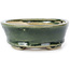 Oval green bonsai pot by Seto - 100 x 80 x 25 mm