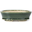 Vaso bonsai ovale verde di Seto - 100 x 80 x 25 mm