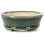Vaso bonsai ovale verde di Seto - 100 x 80 x 25 mm