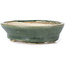 Oval green bonsai pot by Seto - 100 x 80 x 25 mm