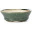 Maceta de bonsái verde ovalada de Seto - 100 x 80 x 25 mm
