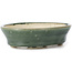 Maceta de bonsái verde ovalada de Seto - 100 x 80 x 25 mm