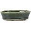 Ovale groene bonsai pot van Seto - 90 x 70 x 25 mm