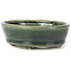 Oval green bonsai pot by Seto - 90 x 70 x 25 mm