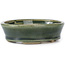 Oval green bonsai pot by Seto - 90 x 70 x 25 mm