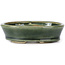 Oval green bonsai pot by Seto - 90 x 70 x 25 mm