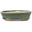 Oval green bonsai pot by Seto - 95 x 75 x 25 mm