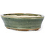 Oval green bonsai pot by Seto - 95 x 75 x 25 mm