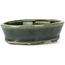 Oval green bonsai pot by Seto - 90 x 70 x 25 mm