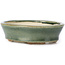 Oval green bonsai pot by Seto - 95 x 75 x 25 mm