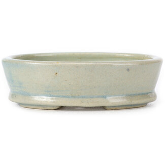 Seto 90 mm oval blue bonsai pot by Seto, Japan