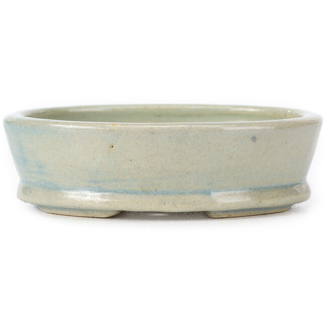 Pot à bonsaï ovale bleu par Seto - 90 x 70 x 25 mm
