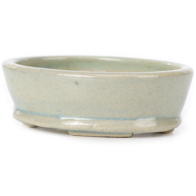 Oval blue bonsai pot by Seto - 90 x 70 x 25 mm