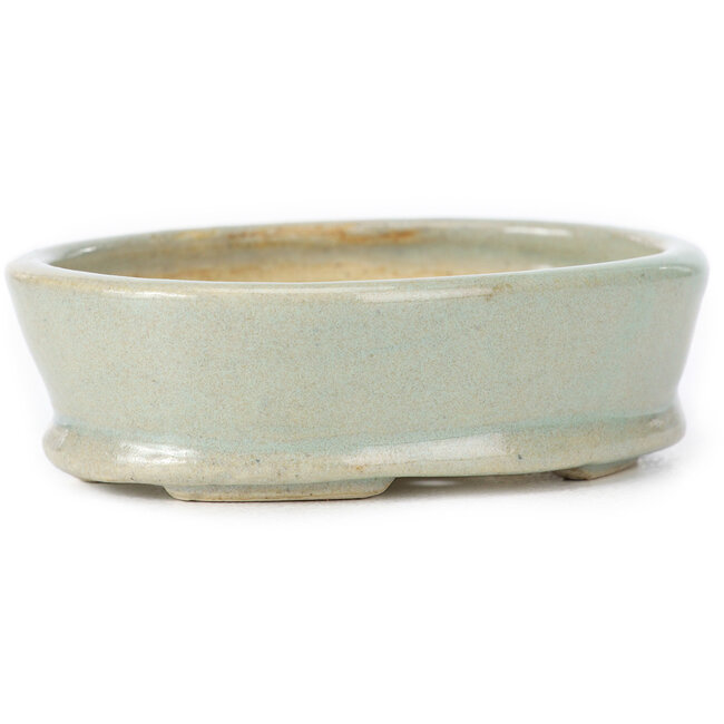 Ovale blaue Bonsaischale von Seto - 90 x 70 x 25 mm