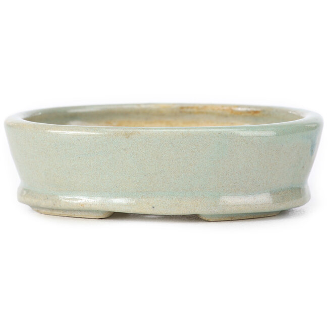Pot à bonsaï ovale bleu par Seto - 90 x 70 x 25 mm