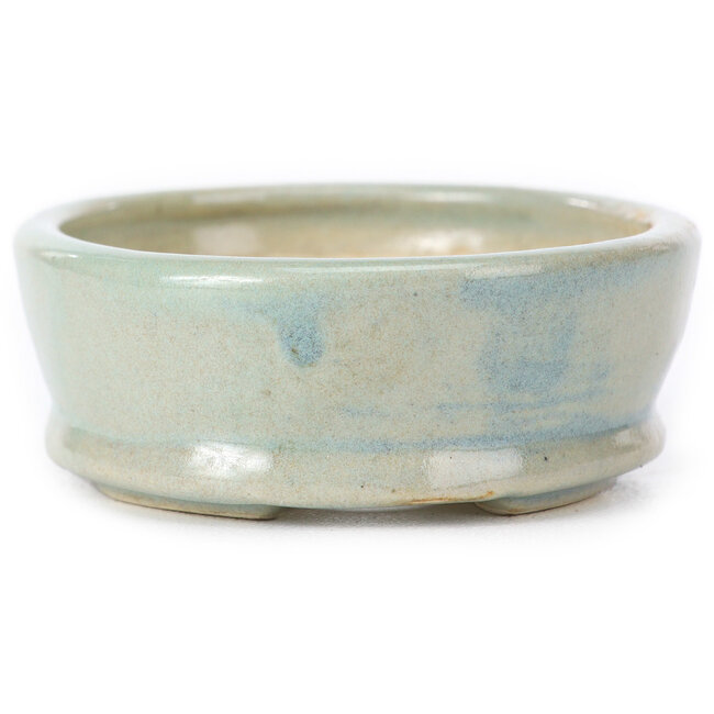 Ovale blaue Bonsaischale von Seto - 90 x 70 x 25 mm