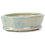 Pot à bonsaï ovale bleu par Seto - 90 x 70 x 25 mm