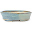 Oval blue bonsai pot by Seto - 100 x 80 x 25 mm