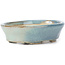 Oval blue bonsai pot by Seto - 100 x 80 x 25 mm