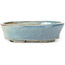 Oval blue bonsai pot by Seto - 100 x 80 x 25 mm