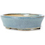 Oval blue bonsai pot by Seto - 100 x 80 x 25 mm