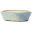 Oval blue bonsai pot by Seto - 95 x 80 x 25 mm