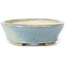 Oval blue bonsai pot by Seto - 95 x 80 x 25 mm