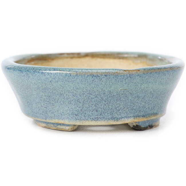 Vaso bonsai ovale blu di Seto - 100 x 80 x 25 mm