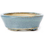 Oval blue bonsai pot by Seto - 100 x 80 x 25 mm