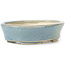 Oval blue bonsai pot by Seto - 95 x 80 x 25 mm