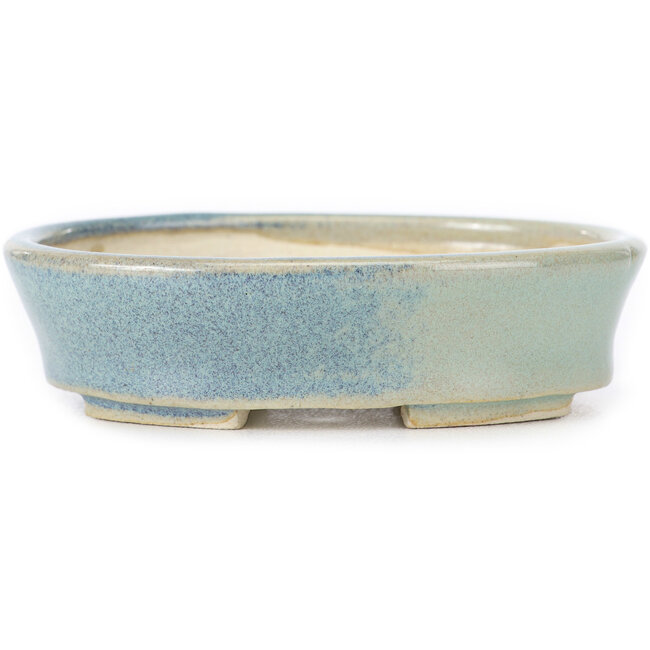 Vaso bonsai ovale blu di Seto - 95 x 80 x 25 mm