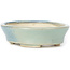 Oval blue bonsai pot by Seto - 95 x 80 x 25 mm