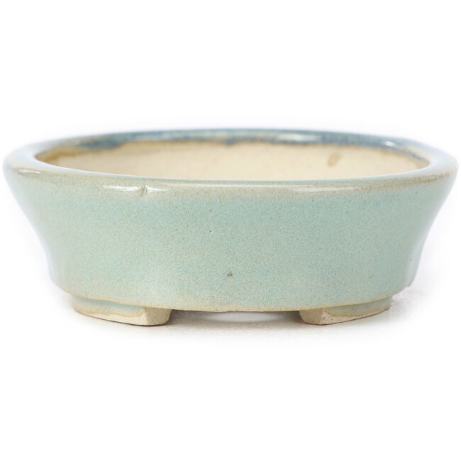 Maceta de bonsái azul ovalada de Seto - 95 x 80 x 25 mm