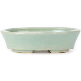 Seto 100 mm oval blue bonsai pot by Seto, Japan