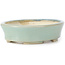 Pot à bonsaï ovale bleu par Seto - 95 x 80 x 25 mm