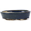Pot à bonsaï ovale bleu par Seto - 105 x 95 x 25 mm