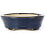 Pot à bonsaï ovale bleu par Seto - 105 x 95 x 25 mm