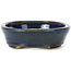 Oval blue bonsai pot by Seto - 105 x 95 x 25 mm