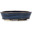 Oval blue bonsai pot by Seto - 105 x 95 x 25 mm