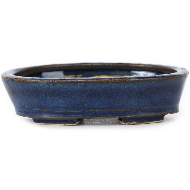 Vaso bonsai ovale blu di Seto - 105 x 95 x 25 mm