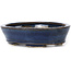 Oval blue bonsai pot by Seto - 105 x 95 x 25 mm