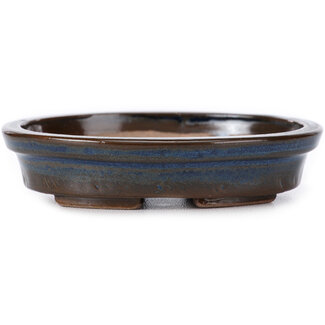 Seto Pot à bonsaï bleu ovale 105 mm par Seto, Japon