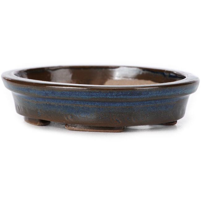 Vaso bonsai ovale blu di Seto - 105 x 95 x 25 mm