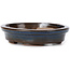 Pot à bonsaï ovale bleu par Seto - 105 x 95 x 25 mm